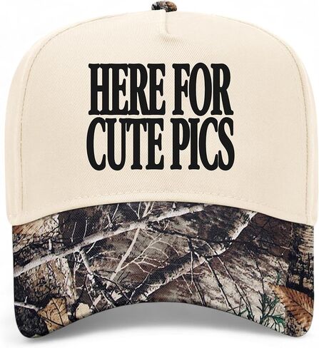 Here for Cute Pics Hat | Premium Adjustable Snapback Baseball Vintage Trucker Hats for Men & Women in Saudi Arabia