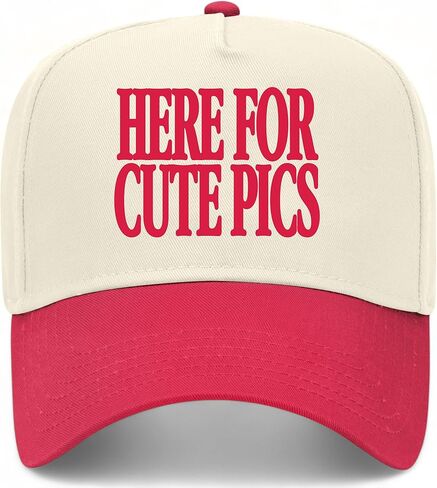 Here for Cute Pics Hat | Premium Adjustable Snapback Baseball Vintage Trucker Hats for Men & Women in Saudi Arabia