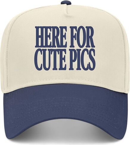 Here for Cute Pics Hat | Premium Adjustable Snapback Baseball Vintage Trucker Hats for Men & Women in Saudi Arabia