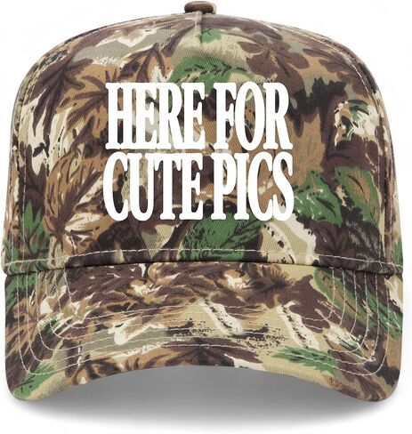 Here for Cute Pics Hat | Premium Adjustable Snapback Baseball Vintage Trucker Hats for Men & Women in Saudi Arabia