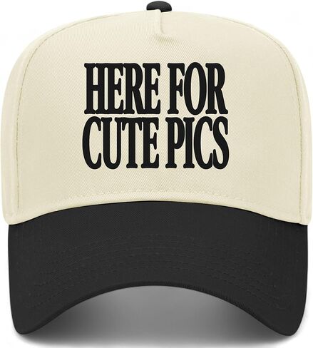 Here for Cute Pics Hat | Premium Adjustable Snapback Baseball Vintage Trucker Hats for Men & Women in Saudi Arabia
