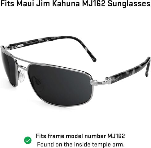 Revant Replacement Lenses for Maui Jim Kahuna MJ162 Sunglasses - Elite Polarized Mirrored Black Chrome in Saudi Arabia