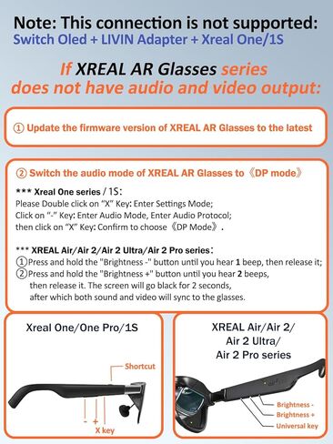 محول نظارات LIVIN AR، USB C إلى XREAL/Rokid/VITURE/RayNeo، 3 في 1، 4K @ 60 هرتز + شاحن 100 وات + منفذ صوت، التوصيل والتشغيل، غلاف من الألومنيوم، لهاتف iPhone15، Android، شاشة محمولة، كمبيوتر شخصي، سويتش، SteamDeck، ROG Ally in Kuwait