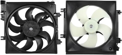Radiator Cooling Fan Assembly Compatible with 2008-2011 for Subaru for Impreza 2.5L,Black&White Radiator Fan Direct Fit Replacement for 2PCS Engine Cooling Fan in Saudi Arabia