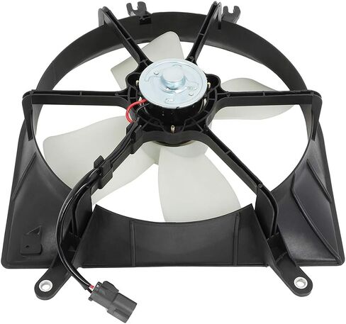 Cooling Fan Assembly Compatible with 1993-1995 for Honda for Civic del Sol 1.5L 1992-1998 for Honda for Civic 1.6L, Black&White Radiator Fan Direct Fit Replacement for Engine Cooling Fan in Saudi Arabia