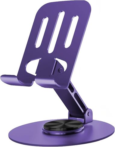 حامل هاتف خلوي مكون من قطعتين، حامل هاتف معدني متعدد الزوايا قابل للتعديل بزاوية 360 درجة غير قابل للانزلاق متوافق مع هاتف iPone Android الذكي والكمبيوتر اللوحي (رمادي ورمادي) in Kuwait