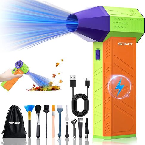 SDFM Compressed Air Duster - 3 in 1 Electric Air Duster - 125,000 RPM, for Cleaning Keyboard & PC. 3 Adjustable Gears, Rechargeable Cordless Jet Dry Blower - for Car and Home Use.（X1-US） in Saudi Arabia