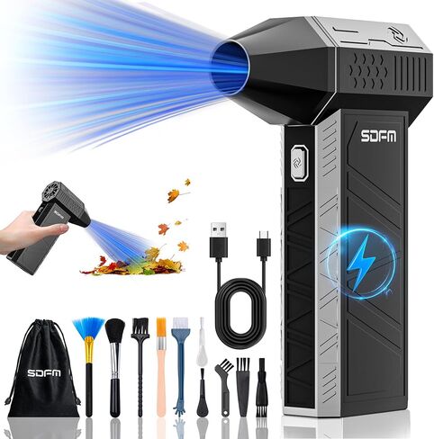 SDFM Compressed Air Duster - 3 in 1 Electric Air Duster - 125,000 RPM, for Cleaning Keyboard & PC. 3 Adjustable Gears, Rechargeable Cordless Jet Dry Blower - for Car and Home Use.（X1-US） in Saudi Arabia