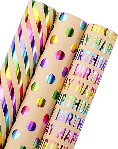 WRAPAHOLIC Birthday Wrapping Paper Roll - Mini Roll - 4 Rolls - 17 Inch X 120 Inch Per Roll - Cool Racing Cars and Autodrome Print for Birthday, Party, Baby Shower Packing in Saudi Arabia