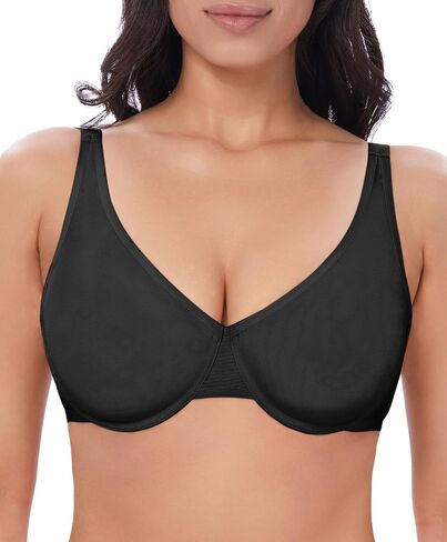 Women's Sheer Bra Sexy Mesh Full Coverage See Through Unlined Underwire Supportive Plunge Bras in Saudi Arabia