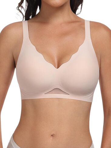 حمالات صدر من habibee للنساء حمالات صدر جيلي لاسلكية بدون خياطة تغطية كاملة حمالة صدر رافعة للصدر مريحة صدفية in Kuwait