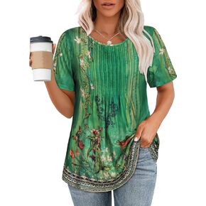 قمصان نسائية بأكمام قصيرة، بلوزات أنيقة غير رسمية، ملابس صيفية بطيات أمامية in Kuwait