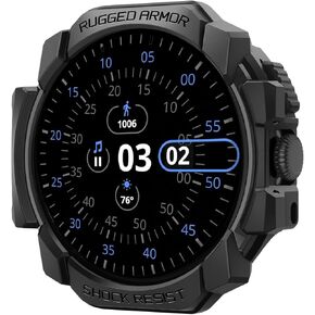 Spigen Rugged Armor مصمم لساعة Google Pixel Watch 3 مقاس 45 ملم، غطاء متين من مادة TPU (2024) - أسود مطفي in Saudi Arabia