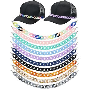 12 قطعة من سلاسل قبعة سائق الشاحنة الساحرة من الأكريليك السائبة للنساء والرجال قبعة بيسبول شبكية in Kuwait