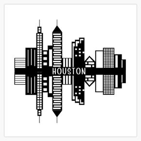Houston Skyine Magnetic Reusable Bumper Vinyl Sticker 5" in Saudi Arabia