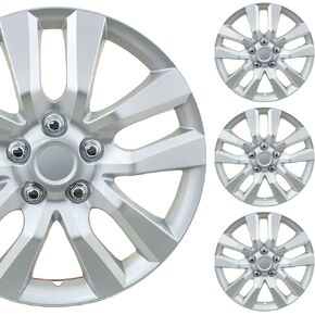 غطاء عجلة سيارة فضي عالمي مقاس 16 بوصة/مجموعة Hubcap | أداة بديلة | مجموعة من 4 | مناسب عالمي لحواف المخزون الأساسية مقاس 16 بوصة in Kuwait