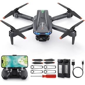طائرة بدون طيار مع كاميرا - طائرة بدون طيار T6 1080P HD RC، طائرة بدون طيار Fpv للبالغين، مع فيديو مباشر واي فاي، تثبيت الارتفاع، وضع مقطوعة الرأس، مستشعر الجاذبية، مفتاح واحد للإقلاع للأطفال أو المبتدئين in Kuwait