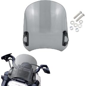 الزجاج الأمامي Xitomer + دعامات فولاذية لـ Harley Sportster S RH1250S 2021 2022 2023 2024 2025، زجاج أمامي PP أسود (دخان) in Kuwait