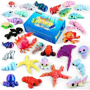 Valentines Day Gifts Cards for Kids 28 Pack 3D Printed Animals Axolotl, Articulated Mini Axolotl Toys with Valentine Cards for Boys & Girls Toddle School Classroom Exchange Party Favors Prizes in Saudi Arabia