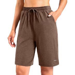 Viodia 9"/11" Comfy Bermuda Shorts for Women Sweat Knit Long Shorts Knee Length Jersey Shorts for Lounge Casual in Kuwait