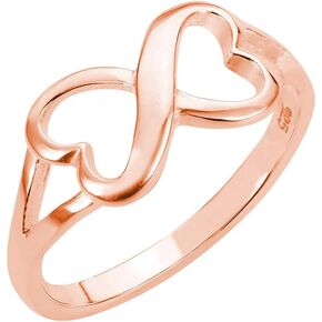 CloseoutWarehouse 925 Sterling Silver Heart Infinity Ring (Sizes 3-13) in Kuwait