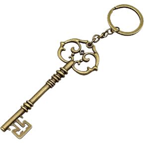 سلسلة مفاتيح هيكل عظمي عتيقة للنساء والرجال، لون برونزي كبير وحلقة مفاتيح قديمة، قلادة حقيبة قوطية لمفاتيح مكتب السيارة وهدايا ديكور الظهر in Kuwait
