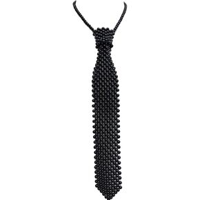 Vintage Pearl Necktie Collarbone Necklace for Women Men Elegant Adjustable Neck Ties Nightclub Party Stage Accessories in Saudi Arabia