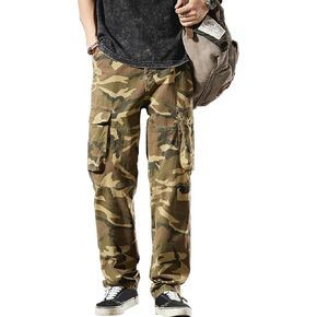 Green Army Fatigue Cargo Pants Men Casual Baggy Camo Pants Men Cool Big and Tall Cargo Pants Ideal for Streetwear in Saudi Arabia