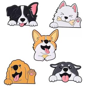 مجموعة دبابيس مينا للكلاب مكونة من 5 قطع - دبابيس لطيفة ومضحكة لحقائب الظهر والسترات والقبعات والهدايا - دبابيس معدنية قابلة للتجميع لأصحاب الحيوانات الأليفة وعشاق الحيوانات in Kuwait