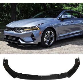 شفة ممتص الصدمات الأمامي باللون الأسود اللامع تناسب سيارة KIA K5 2020-2025، طقم سبويلر مقسم شفة المصد الأمامي باللون الأسود، 3 قطع in Kuwait