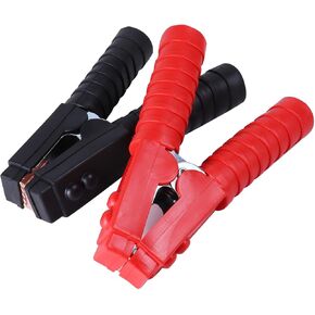 قطعتان من مشابك كابلات البطارية، مشابك بطارية السيارة 1500 أمبير من النحاس النقي لكابلات القفز شديدة التحمل، مشابك بديلة لقوارب الشاحنات والسيارات، أطراف وصلة توصيل البطارية باللون الأحمر + الأسود in Kuwait