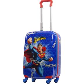 FUL DC Comics Superman 20.5 بوصة حقيبة حمل على الأمتعة، حقيبة دوارة صلبة مع عجلات دوارة، أزرق in Kuwait