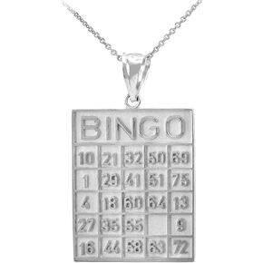 سحر الحظ السعيد الصلبة 925 الفضة الاسترليني بطاقة البنغو مربع قلادة قلادة in Kuwait