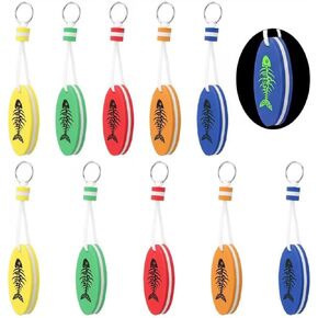 10 Pcs Floating Keychain Glow in Dark Fish Bone Oval Float Key for Boating Fishing Sailing Sports Enthusiasts in Kuwait