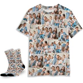 InterestPrint Personalized Socks with Your Family Photo, Custom Family T-Shirts for Men Women, Upload Your Unique Memorable Family Picture-Made in USA in Kuwait