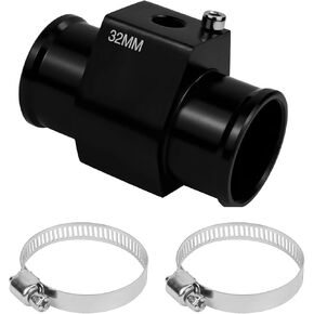 Hovom 38mm Water Temperature Joint Pipe Connector, Aluminum Water Temp Sensor Gauge Radiator Coolant Hose Adapter with 2 Clamps, Radiator Hose Attachment Adapter, Car Accessories(Blue, 38mm) in Kuwait