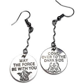 May The Force Be With You, Come Over To The Dark Side Asymmetric Dangle Earrings, Sci Fi Geek Gift in Kuwait