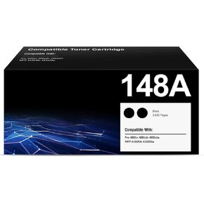 خراطيش حبر 148A (عبوة من قطعتين) بديلة متوافقة لخرطوشة الحبر HP 148A 148X W1480A W1480X باللون الأسود مع طابعة HP Pro MFP 4101fdw 4101fdn 4001dw 4001dn 4001n in Kuwait