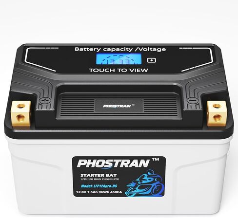 12V 7.5Ah Lithium Motorcycle Battery YTX14-BS/YTX9-BS/YTX12-BS,LiFePO4 Lithium Battery with Pure Copper Terminals, with 2 Universal-Fit EVA Spacers, Compatible with Motorcycle Lawn Mower ATV in Saudi Arabia