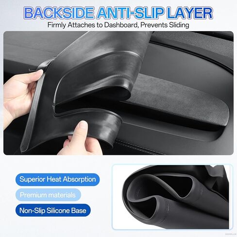 غطاء لوحة القيادة لسيارة Tesla Model Y Juniper 2026 2025، أغطية لوحة القيادة المصنوعة من السيليكون الناعم، بساط لوحة القيادة المضاد للوهج والأشعة فوق البنفسجية، غطاء واقي من الشمس مقاوم للغبار، ملحقات داخلية، أسود in Kuwait