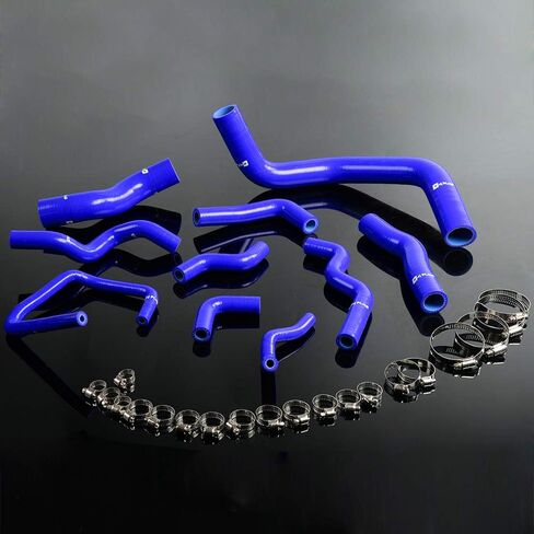 PIT66 Silicone Coolant Hose Kit,Compatible with Nissan Silvia 200SX 240SX S13/S14/S15 SR20DET Black with Clamps in Saudi Arabia