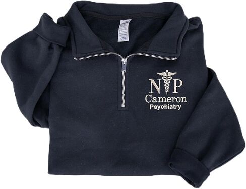 UrbanNEST Custom Embroidered Nurse Practitioner Quarter Zip Sweatshirt, Personalized NP Gift in Saudi Arabia