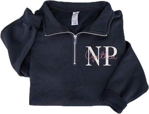 UrbanNEST Custom Embroidered Nurse Practitioner Quarter Zip Sweatshirt, Personalized NP Gift in Saudi Arabia