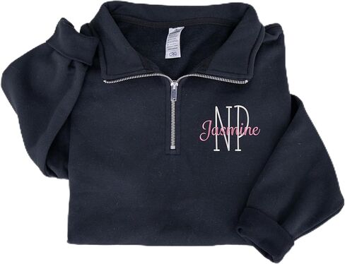 UrbanNEST Custom Embroidered Nurse Practitioner Quarter Zip Sweatshirt, Personalized NP Gift in Saudi Arabia