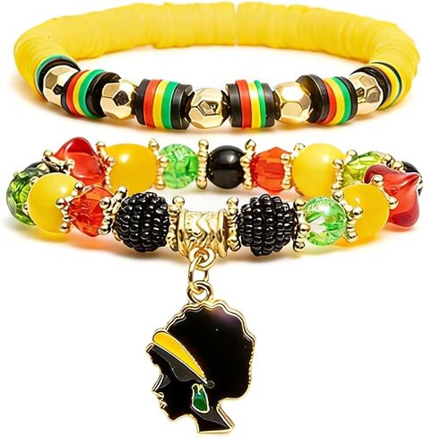 Long tiantian Juneteenth Bracelets Decorations for Women African Beaded Bracelets Juneteenth Outfit Dress for Women Girls in Saudi Arabia