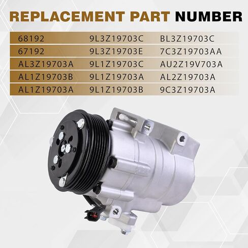 CO10905C A/C Compressor Compatible with 2007-2008 Ford F-150 2007 Lincoln Mark LT 4.6L 5.4L V 8 Engine Only Replace 68192 67192 AL3Z19703A AL1Z19703B in Kuwait