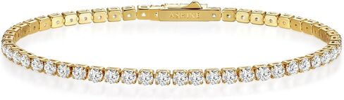 ASHINE 14K Gold Plated Tennis Bracelet for Women | Classic Round 3mm Cubic Zirconia Bracelets for Women | Size 6.5-7.5 Inch in Kuwait