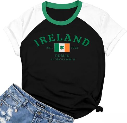 ST Patricks Day Shirt Women in My Lucky Era T Shirts Lucky Irish Shamrock Paddy's Day Graphic Tees Tops in Saudi Arabia
