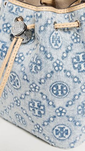 Tory Burch Women's T Monogram Denim Mini Bucket Bag in Saudi Arabia
