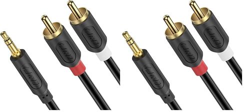 J&D RCA Cable,RCA to 3.5mm Cable Gold Plated Audiowave Series 3.5mm Male to 2 RCA Male Stereo Audio Adapter Y Splitter RCA Cable for Smartphones, Tablets, Speakers, 3 Feet in Saudi Arabia